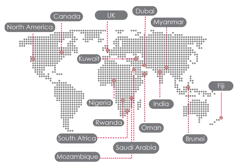 YRC 15 Countries Map